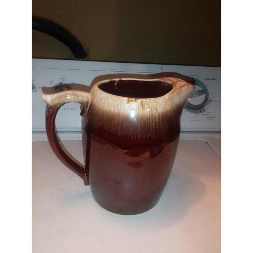 VTG McCoy USA #7011 Large 10" Brown Drip Glaze Pitcher MCM 1960s Pottery Retro